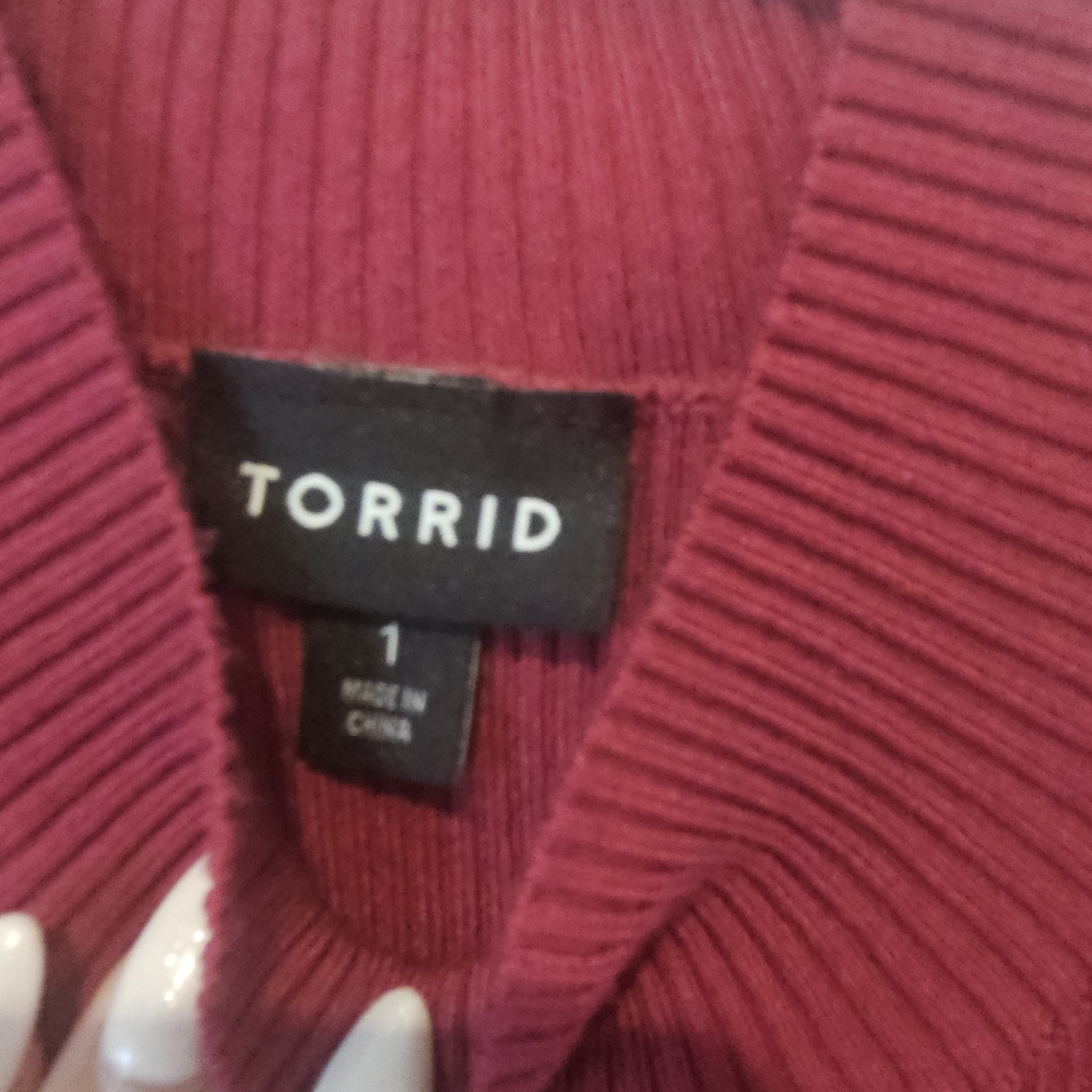 Torrid Ribbed Knit Sweater in Deep Red - Picture 4 of 4